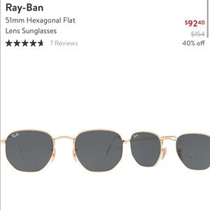 Rayban Hexagonal Flat Sunglasses